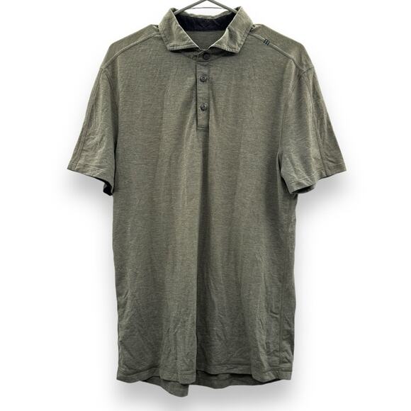 Lululemon Evolution Short Sleeve Polo Shirt in Gray/Brown Sz M - Picture 1 of 9